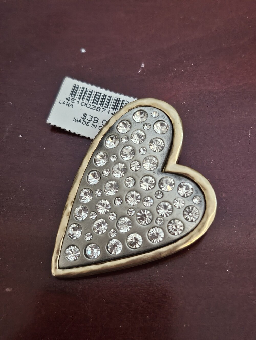 Chico's Gold-tone Heart Pin Brooch